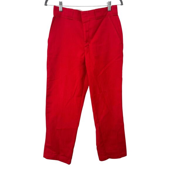 DICKIES X UO High Waist Trouser Red Sz M/10 - Picture 2 of 6